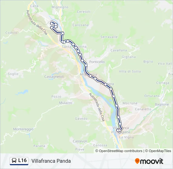 L16 Bus Line Map