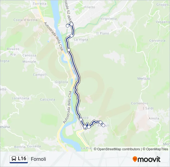 L16 Bus Line Map