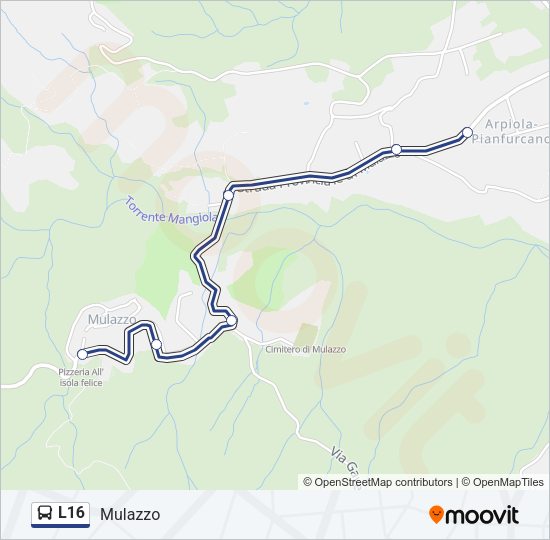 L16 Bus Line Map