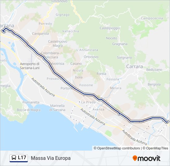 L17 bus Line Map