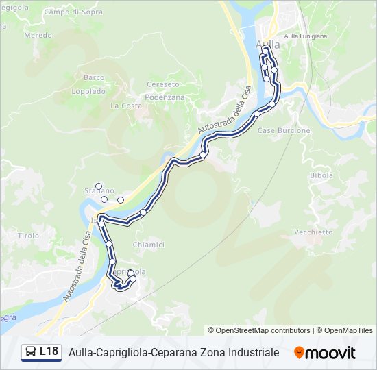 L18 bus Line Map