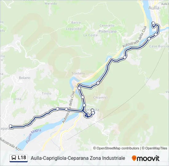 L18 Bus Line Map