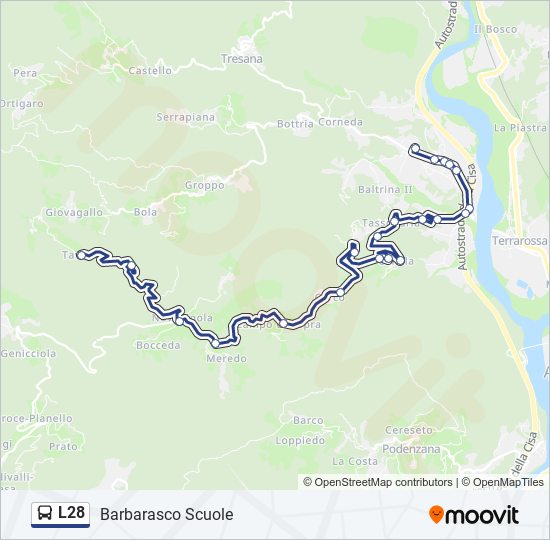 L28 bus Line Map