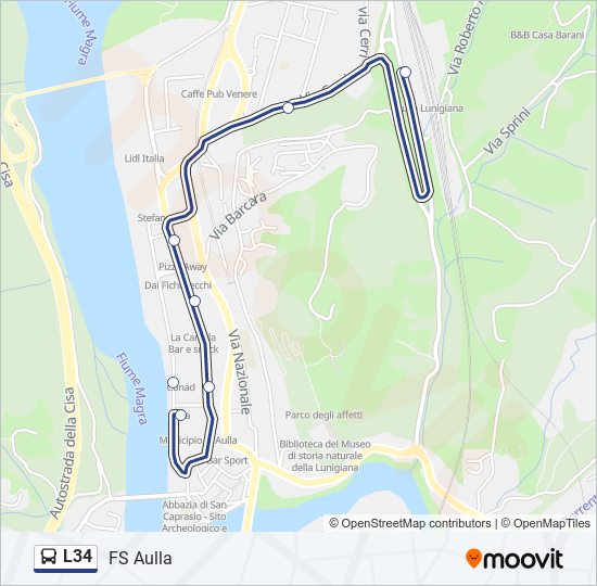 L34 bus Line Map