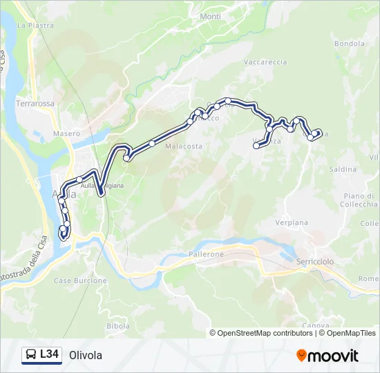 L34 Bus Line Map