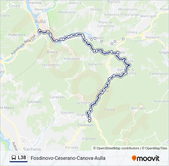 L38 Bus Line Map
