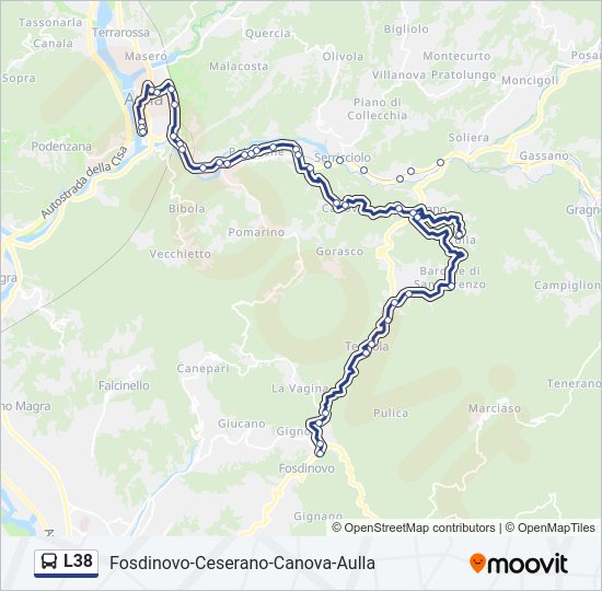 L38 bus Line Map