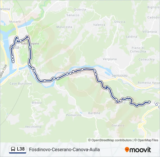 L38 Bus Line Map