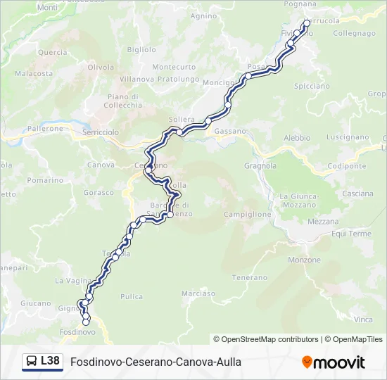 L38 Bus Line Map