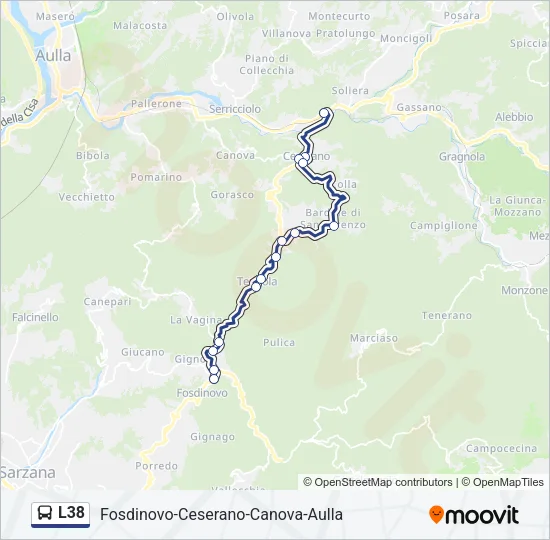 L38 Bus Line Map