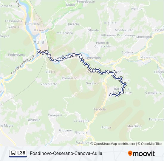 L38 Bus Line Map