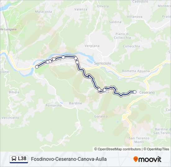 L38 Bus Line Map