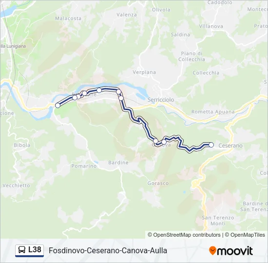 L38 Bus Line Map