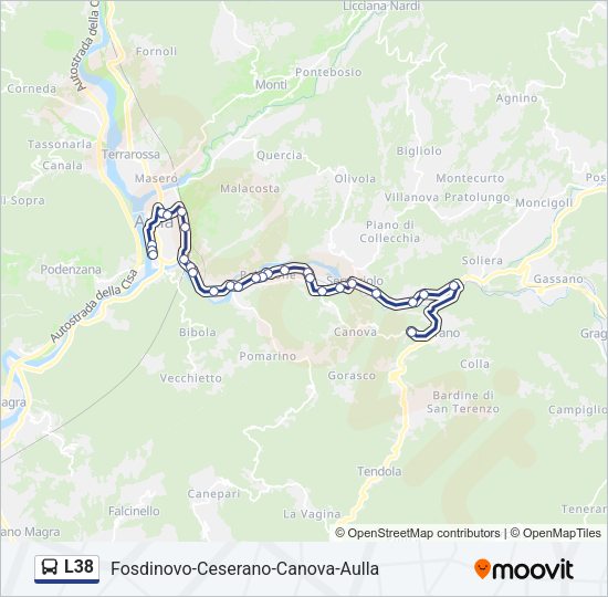 L38 Bus Line Map
