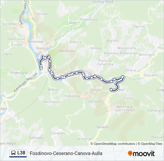 L38 Bus Line Map
