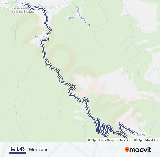 L43 bus Line Map