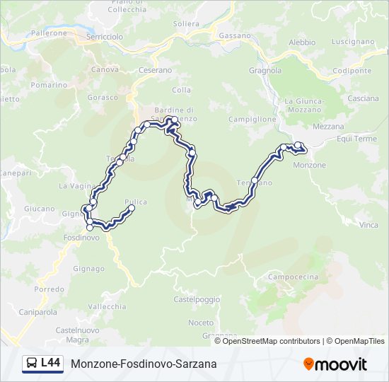 L44 bus Line Map