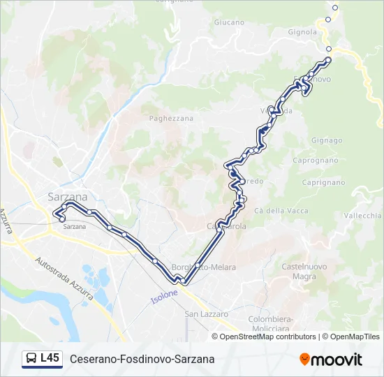 L45 Bus Line Map