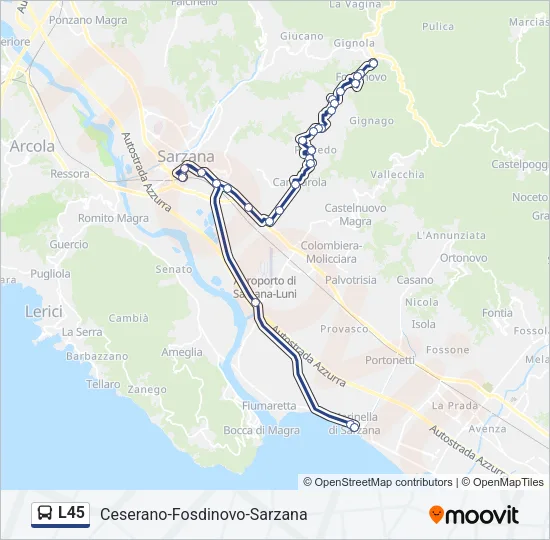 L45 Bus Line Map