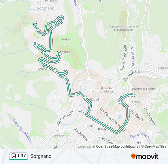 L47 bus Line Map