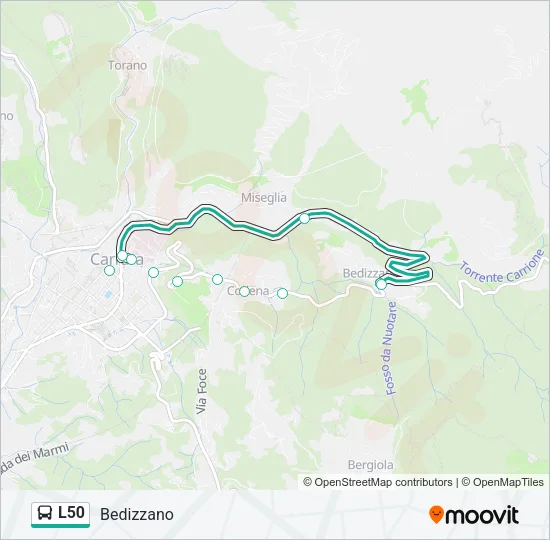 Percorso linea bus L50