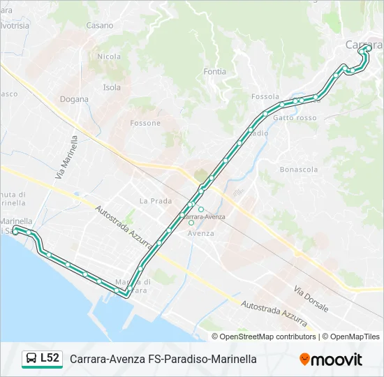 L52 Bus Line Map
