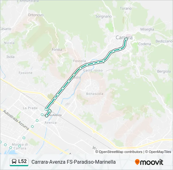 L52 Bus Line Map