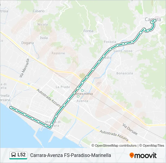 L52 Bus Line Map