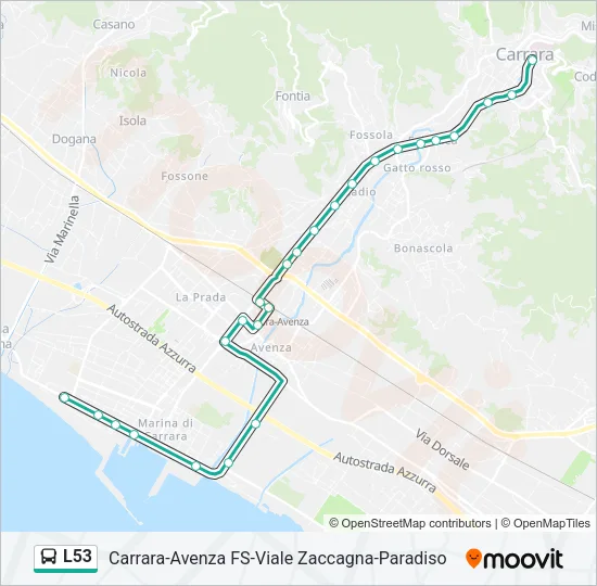 L53 Bus Line Map