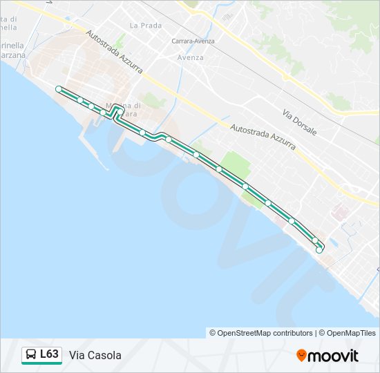 Percorso linea bus L63