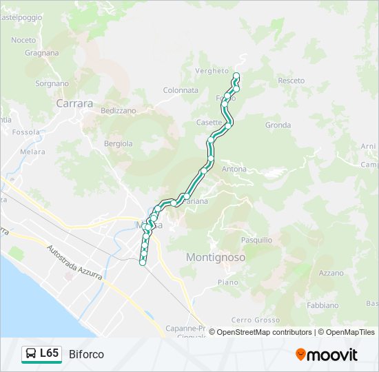 L65 bus Line Map