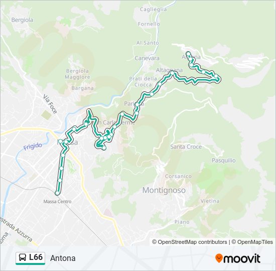 Percorso linea bus L66