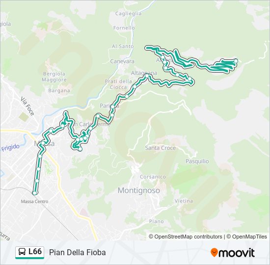 Percorso linea bus L66