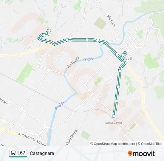 Percorso linea bus L67