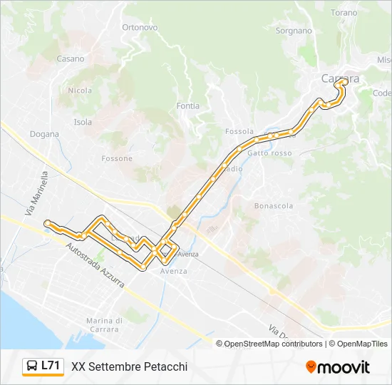 L71 Bus Line Map