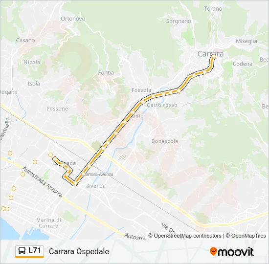 L71 Bus Line Map
