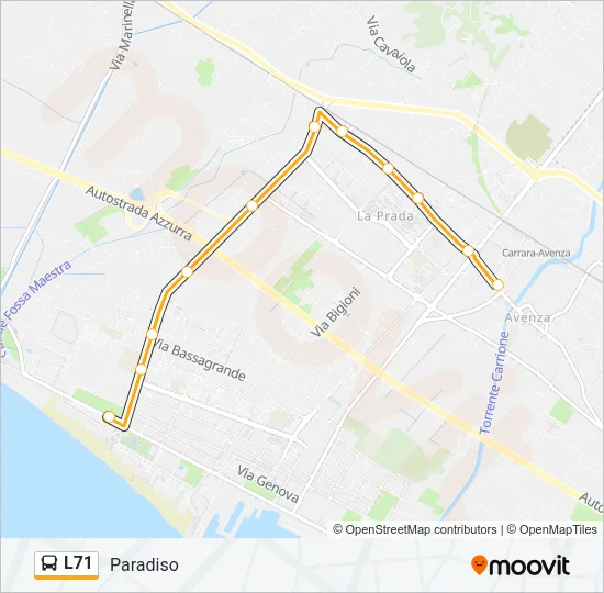 L71 Bus Line Map