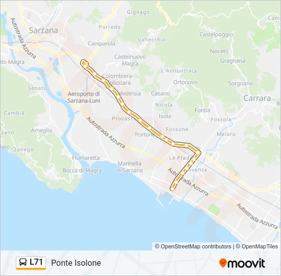 L71 Bus Line Map