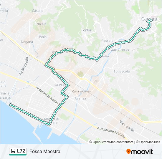 L72 bus Line Map