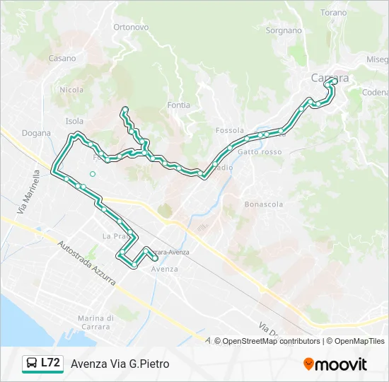 L72 Bus Line Map