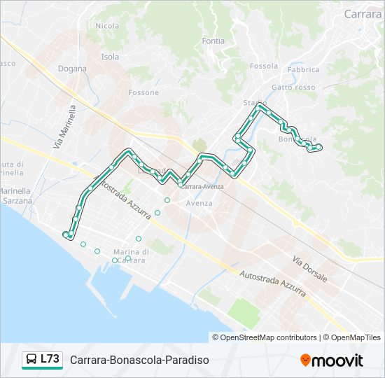 L73 bus Line Map