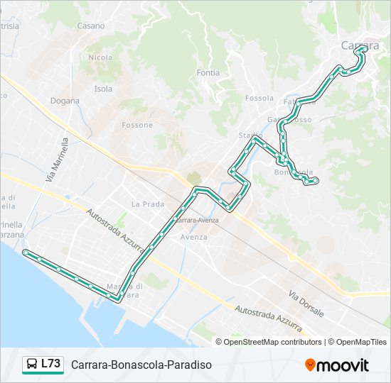 L73 bus Line Map