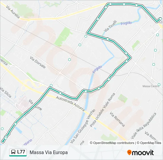 Percorso linea bus L77