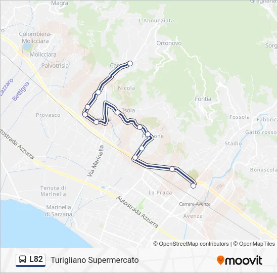 L82 Bus Line Map
