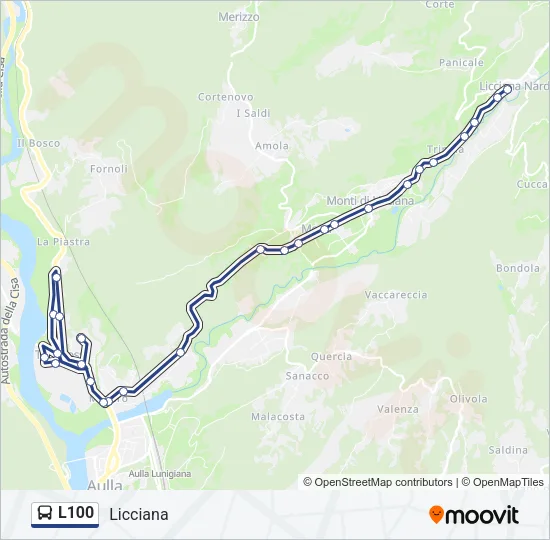 L100 Bus Line Map