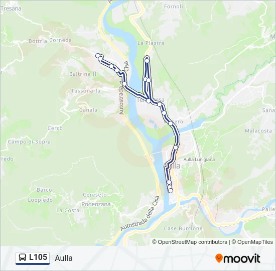 L105 Bus Line Map