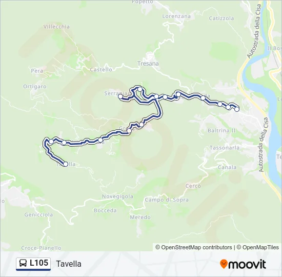 L105 Bus Line Map
