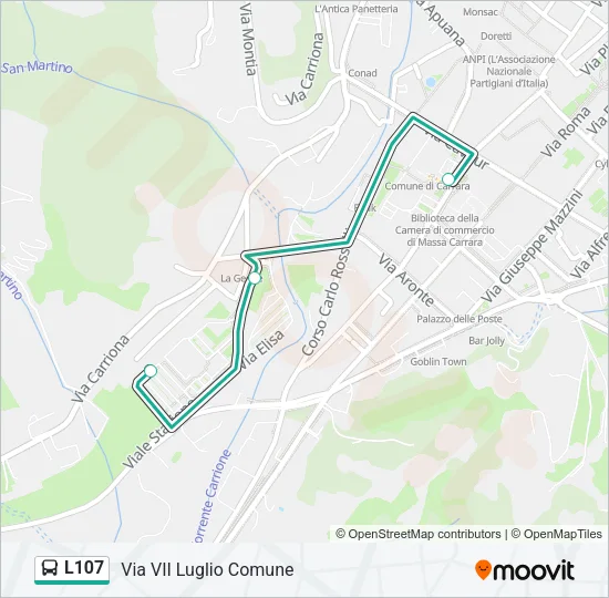 L107 Bus Line Map