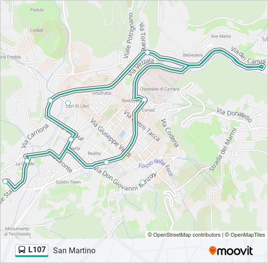 L107 bus Line Map