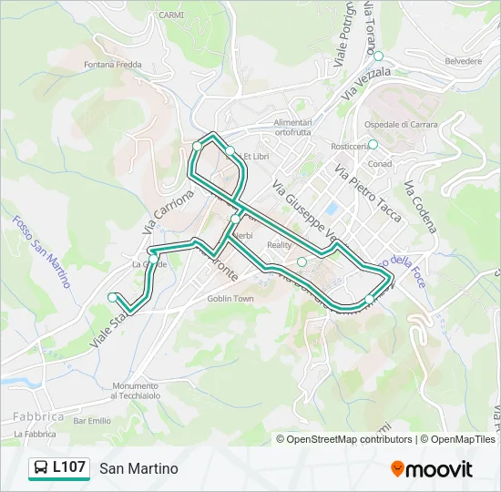 L107 Bus Line Map